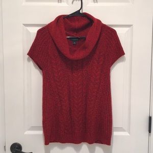 Red, short sleeve sweater